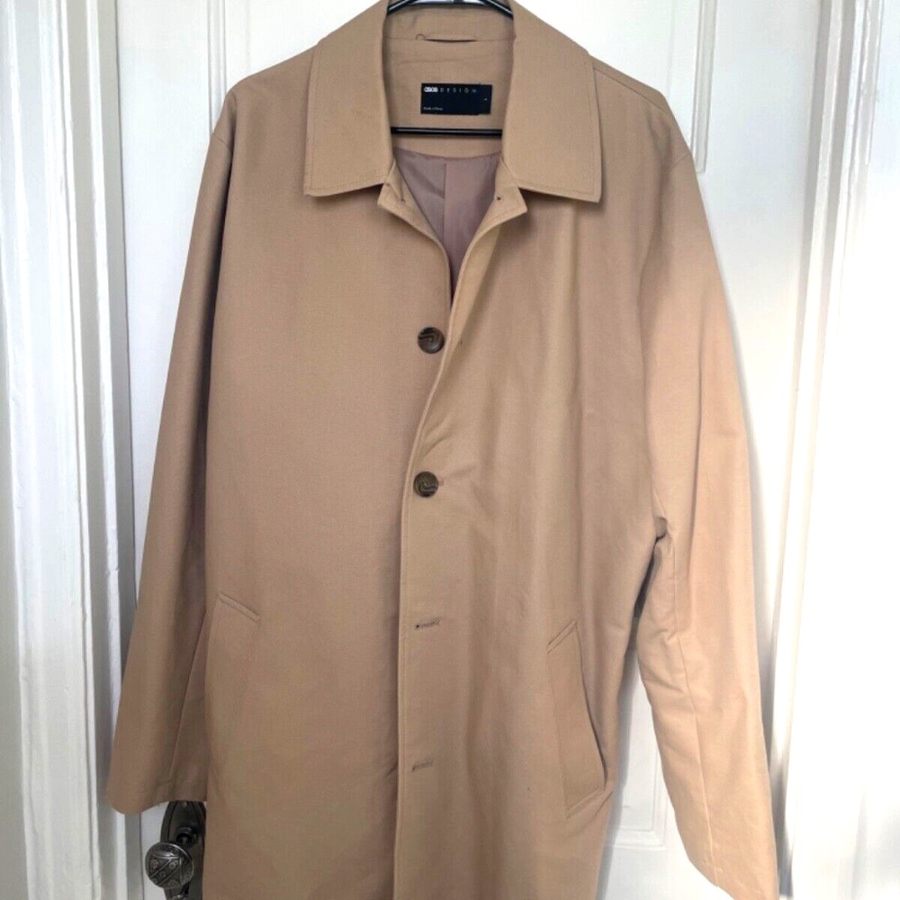 ASOS Beige Khaki Men's Coat Size L Trench
